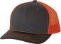Richardson 112 Snapback Trucker Caps - Charcoal Orange - Dark Gray Orange / OSFM