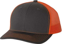 Richardson 112 Snapback Trucker Caps - Charcoal Orange - Dark Gray Orange / OSFM