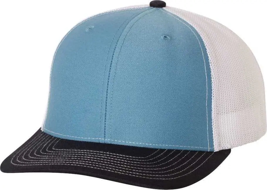 Richardson 112 Snapback Trucker Caps - Columbia Blue White Navy - Columbia Blue White / OSFM