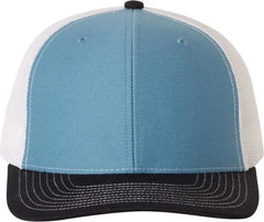 Richardson 112 Snapback Trucker Caps - Columbia Blue White Navy - Columbia Blue White / OSFM