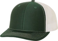 Richardson 112 Snapback Trucker Caps - Dark Green White - Forest White / OSFM