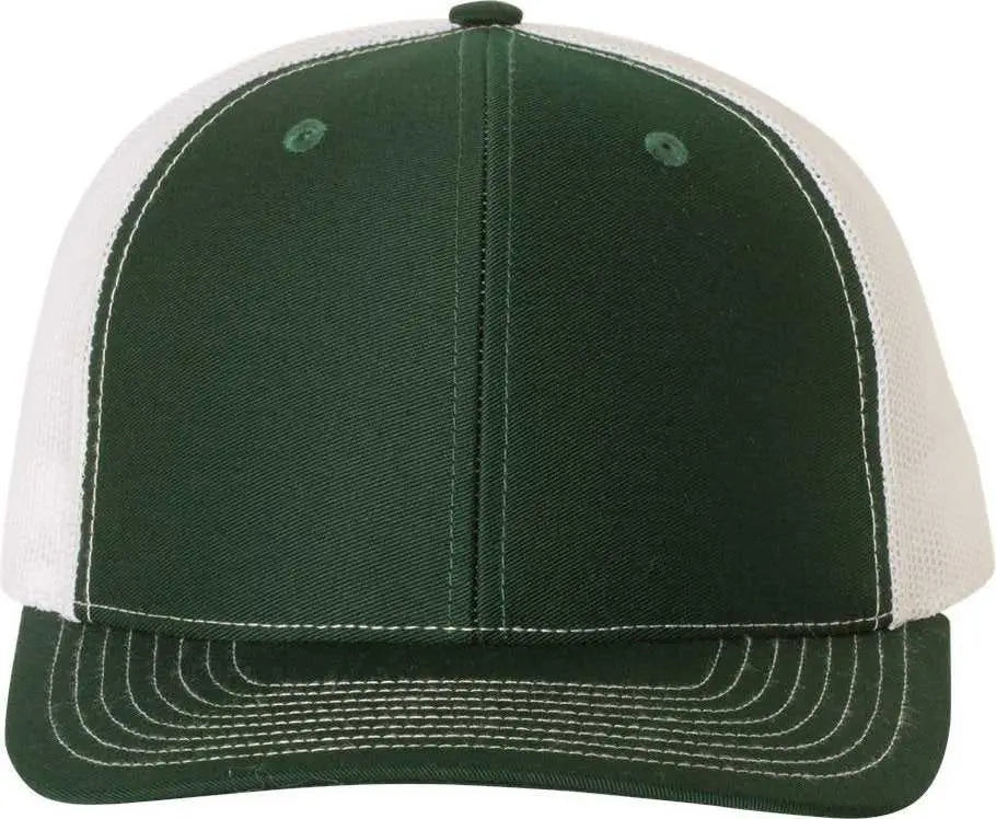 Richardson 112 Snapback Trucker Caps - Dark Green White - Forest White / OSFM