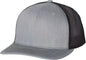 Richardson 112 Snapback Trucker Caps - Heather Gray Black - Gray Black / YOUTH