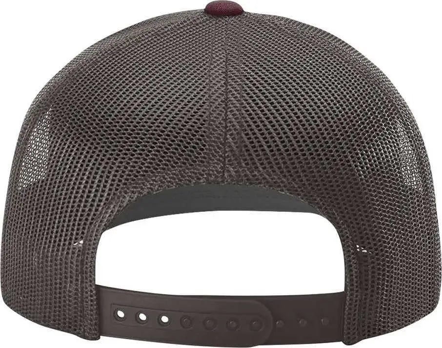 Richardson 112 Snapback Trucker Caps - Heather Gray Charcoal Maroon - Gray Dark Gray / OSFM