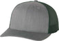 Richardson 112 Snapback Trucker Caps - Heather Gray Dark Green - Gray Forest / OSFM