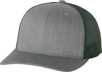 Richardson 112 Snapback Trucker Caps - Heather Gray Dark Green - Gray Forest / OSFM