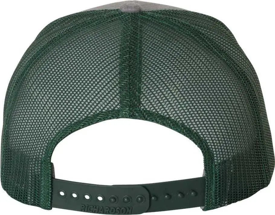 Richardson 112 Snapback Trucker Caps - Heather Gray Dark Green - Gray Forest / OSFM
