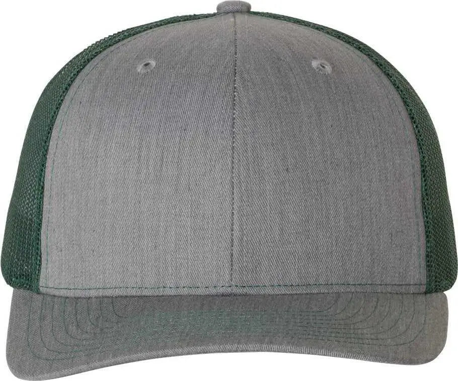 Richardson 112 Snapback Trucker Caps - Heather Gray Dark Green - Gray Forest / OSFM