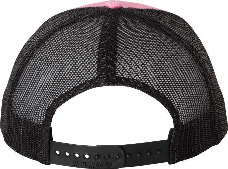 Richardson 112 Snapback Trucker Caps - Hot Pink Black - Hot Pink Black / OSFM