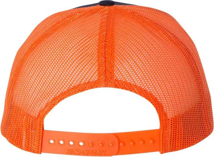 Richardson 112 Snapback Trucker Caps - Navy Orange - Navy Orange / OSFM