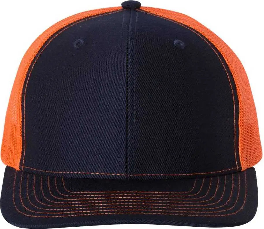 Richardson 112 Snapback Trucker Caps - Navy Orange - Navy Orange / OSFM