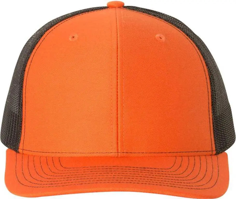 Richardson 112 Snapback Trucker Caps - Orange Black - Orange Black / OSFM