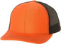 Richardson 112 Snapback Trucker Caps - Orange Black - Orange Black / OSFM