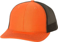 Richardson 112 Snapback Trucker Caps - Orange Black - Orange Black / OSFM