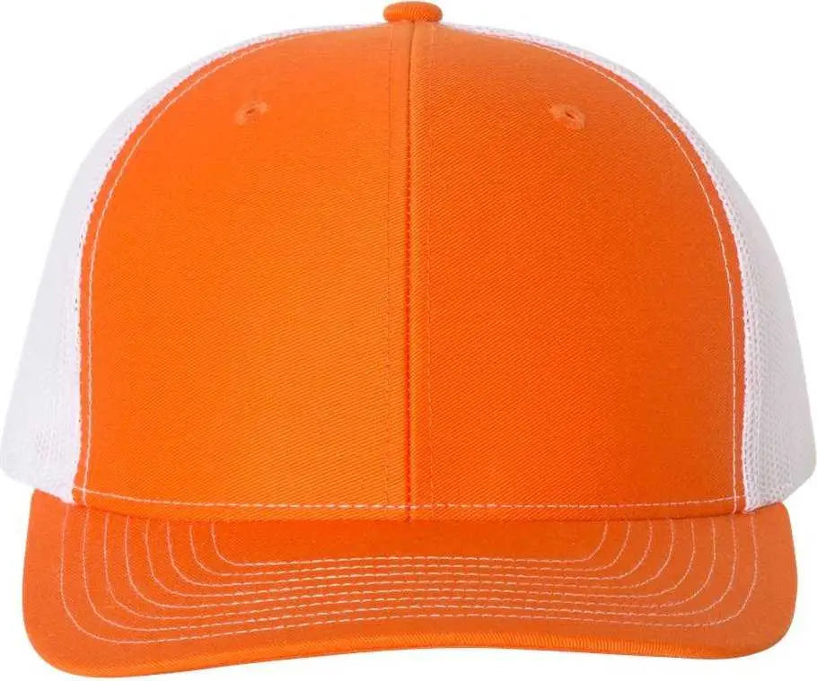 Richardson 112 Snapback Trucker Caps - Orange White - Orange White / OSFM