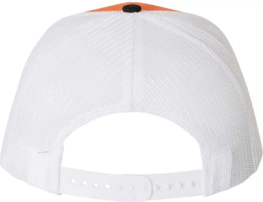 Richardson 112 Snapback Trucker Caps - Orange White Black - Orange White / OSFM