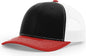 Richardson 112 Trucker Cap - Black White Red - Black White / OSFM