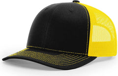 Richardson 112 Trucker Cap - Black Yellow - Black Yellow / OSFM