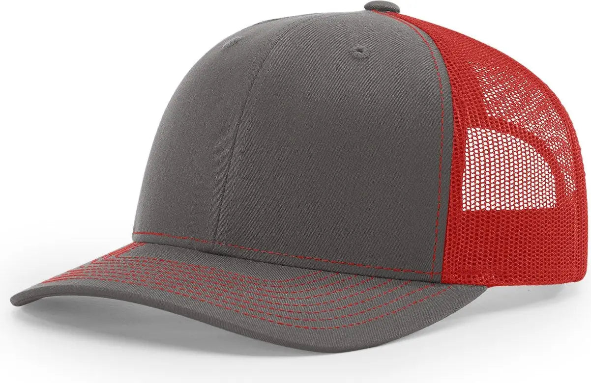 Richardson 112 Trucker Cap - Charcoal Red - Dark Gray Red / OSFM