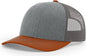 Richardson 112 Trucker Cap - Heather Gray Charcoal Dark Ora - Gray Dark Gray / OSFM