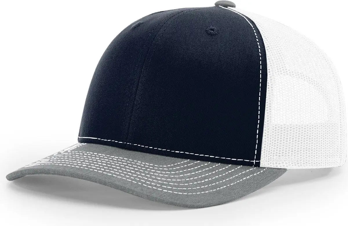 Richardson 112 Trucker Cap - Navy White Heather Gray - Navy White / OSFM