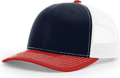 Richardson 112 Trucker Cap - Navy White Red - Navy White / OSFM