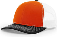 Richardson 112 Trucker Cap - Orange White Black - Orange White / OSFM