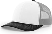 Richardson 112 Trucker Cap - White Aluminum Black - White Aluminum Black / OSFM