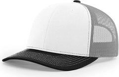Richardson 112 Trucker Cap - White Aluminum Black - White Aluminum Black / OSFM