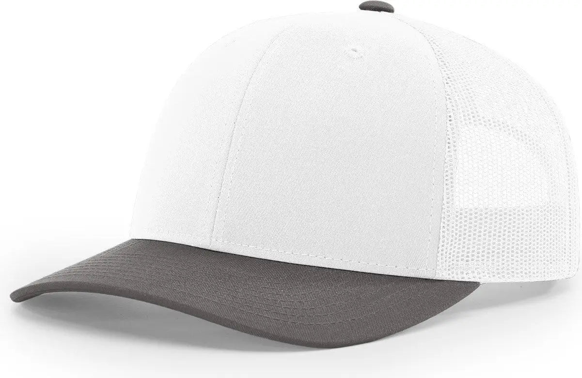 Richardson 112 Trucker Cap - White Charcoal - White Dark Gray / OSFM