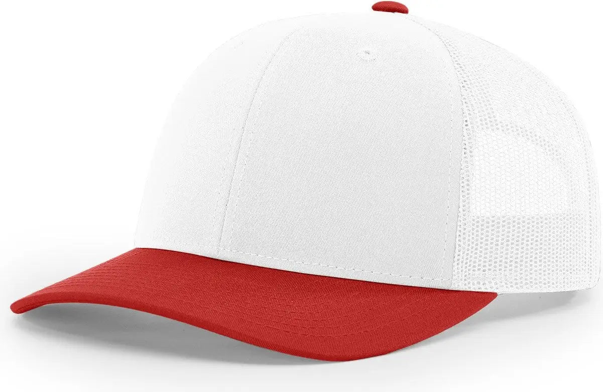 Richardson 112 Trucker Cap - White Red - White Red / OSFM