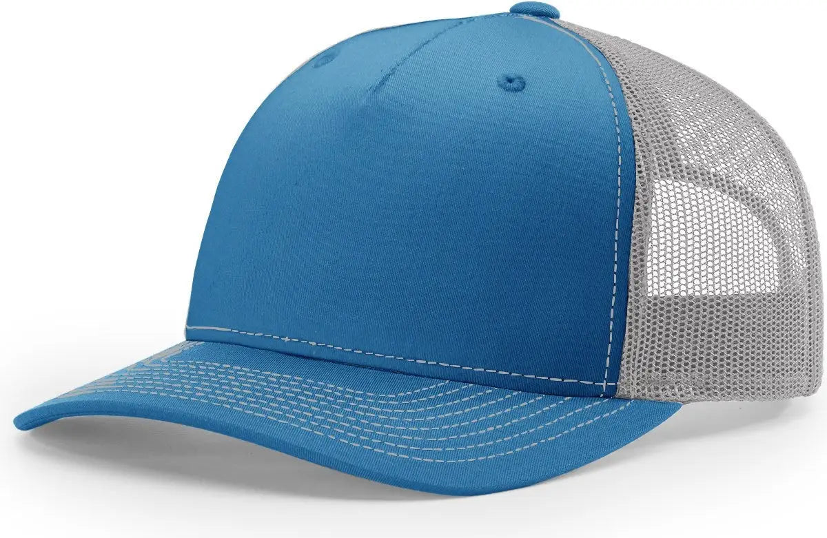 Richardson 112FP Five Panel Trucker Cap - Cobalt Blue Gray - Blue Gray / OSFM