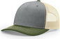 Richardson 112FP Five Panel Trucker Cap - Heather Gray Birch Army Olive - Gray Olive / OSFM