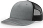 Richardson 112FP Five Panel Trucker Cap - Heather Gray Black - Gray Black / OSFM