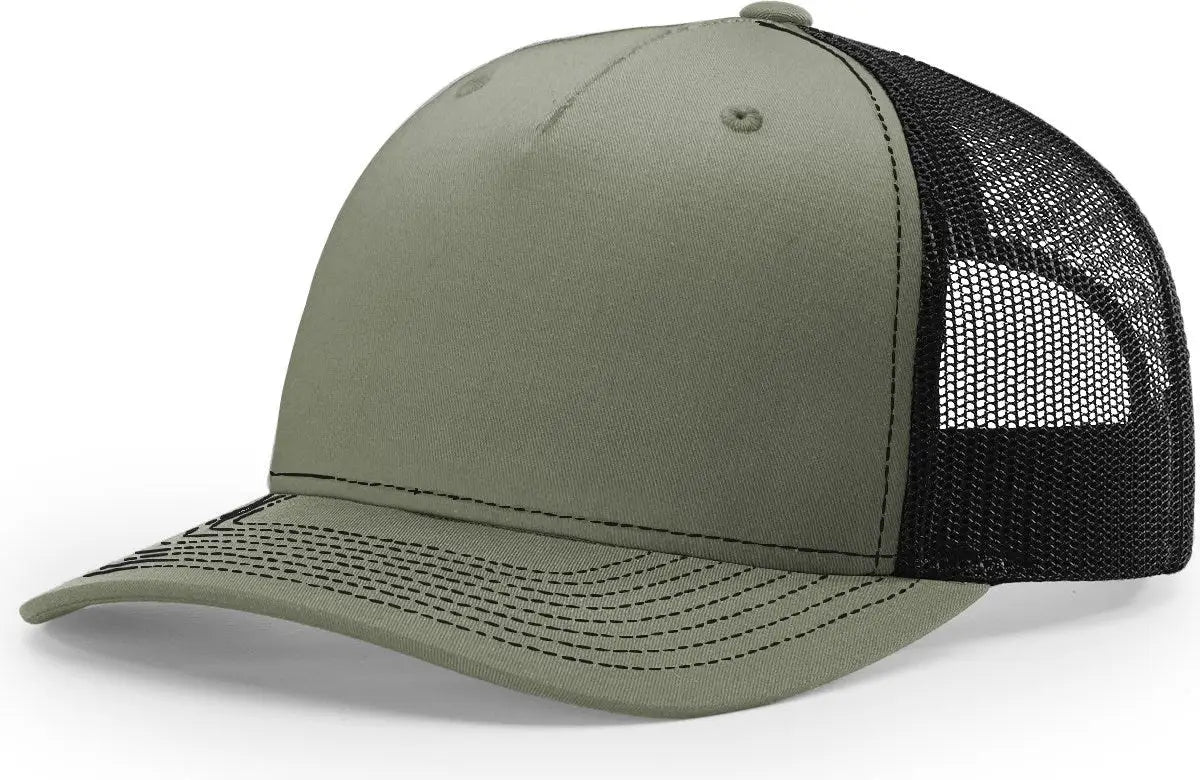 Richardson 112FP Five Panel Trucker Cap - Loden Black - Loden Black / OSFM