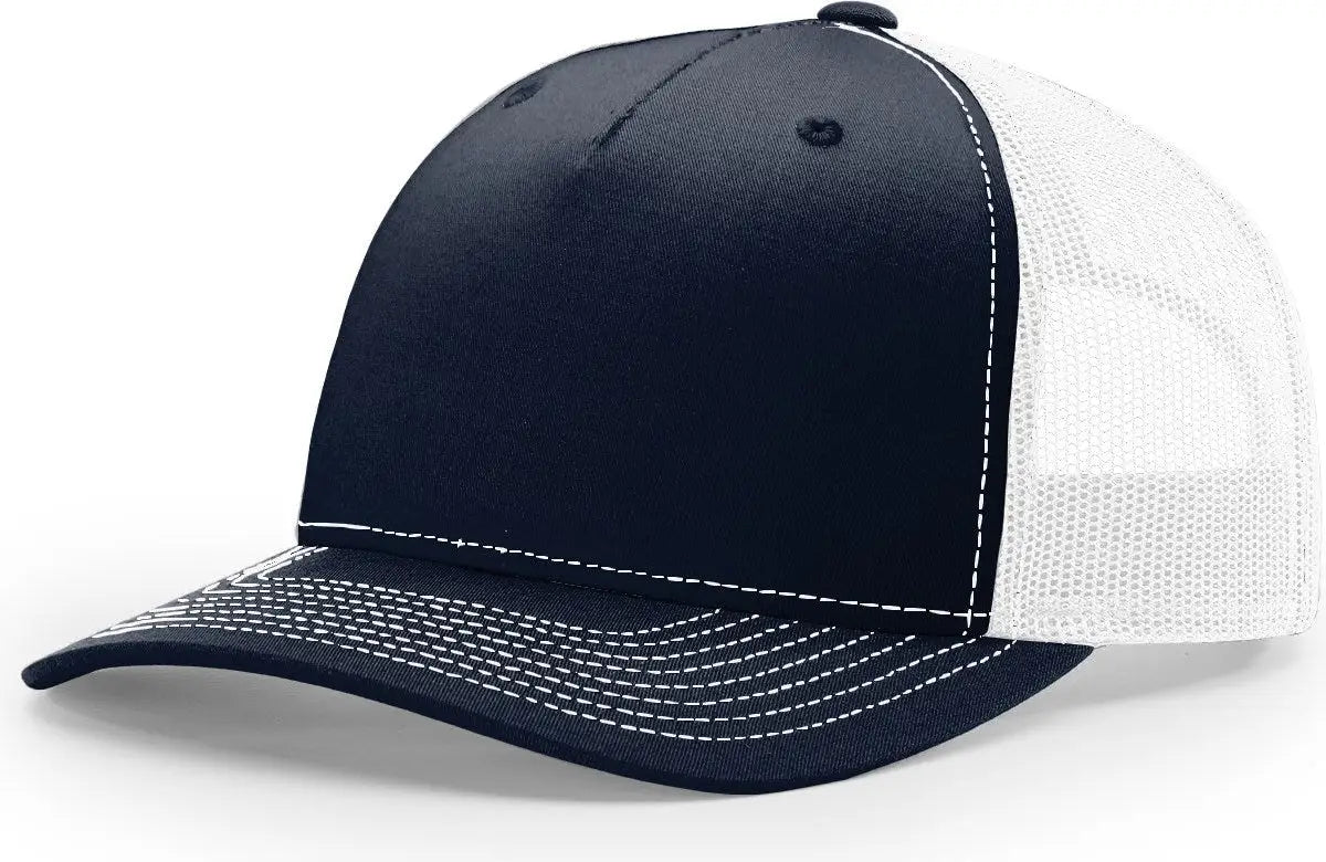 Richardson 112FP Five Panel Trucker Cap - Navy White - Navy White / OSFM