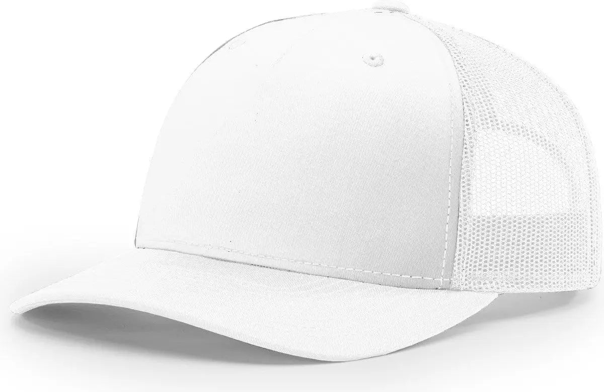 Richardson 112FP Five Panel Trucker Cap - White - White / OSFM