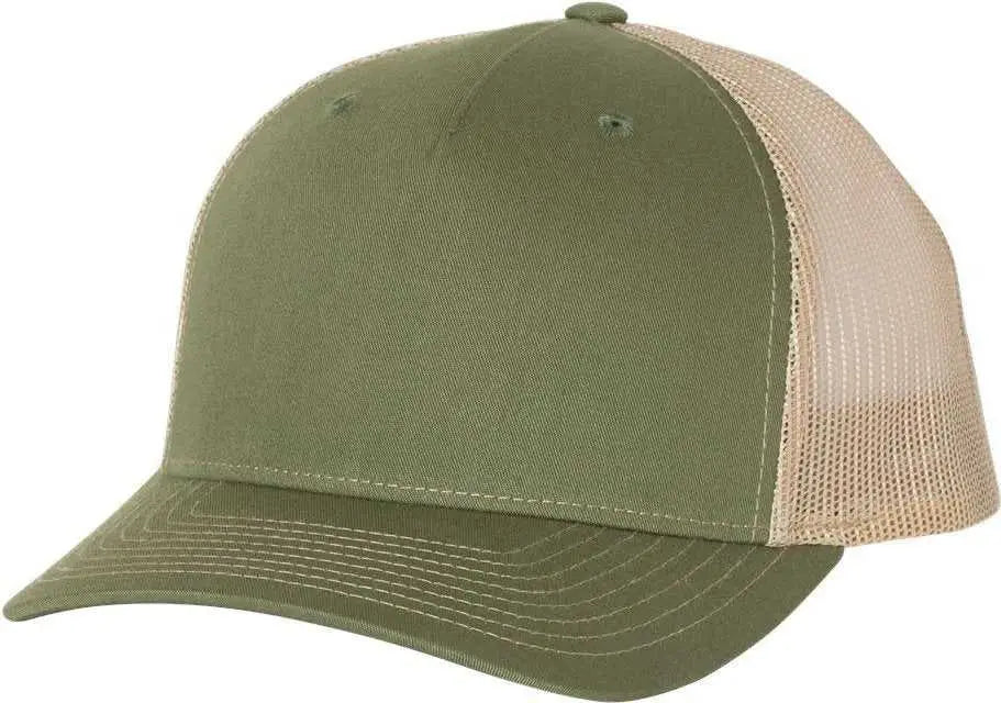 Richardson 112FP Trucker Caps Army Olive Green Tan Olive Tan / OSFM