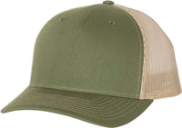 Richardson 112FP Trucker Caps Army Olive Green Tan Olive Tan / OSFM