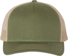 Richardson 112FP Trucker Caps Army Olive Green Tan Olive Tan / OSFM