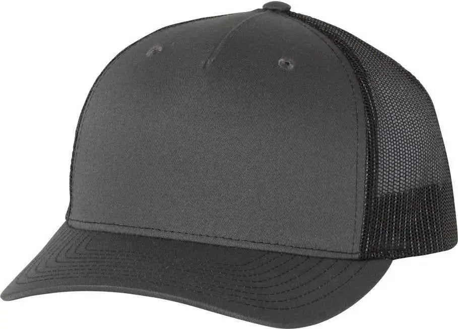 Richardson 112FP Trucker Caps Charcoal Black Dark Gray Black / OSFM