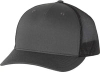 Richardson 112FP Trucker Caps Charcoal Black Dark Gray Black / OSFM