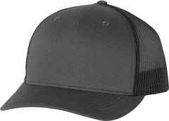 Richardson 112FP Trucker Caps Charcoal Black Dark Gray Black / OSFM