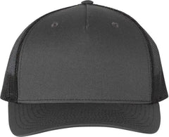 Richardson 112FP Trucker Caps Charcoal Black Dark Gray Black / OSFM