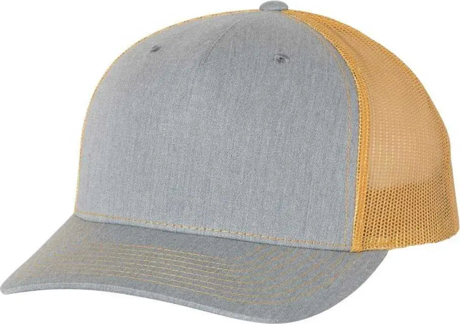 Richardson 112FP Trucker Caps Heather Gray Amber Gold Gray Gold / OSFM