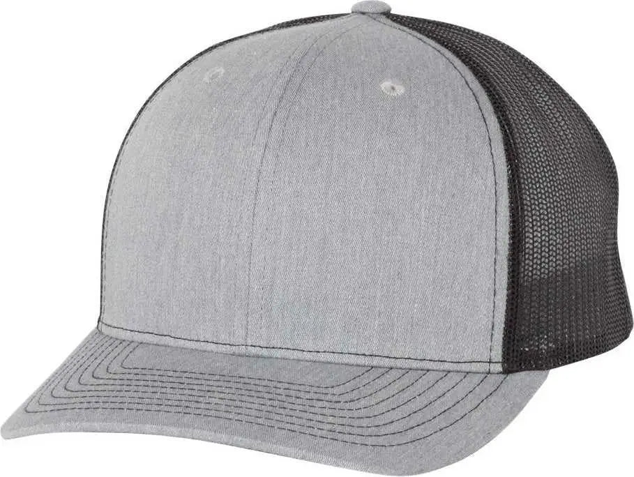 Richardson 112FP Trucker Caps Heather Gray Black Gray Black / OSFM