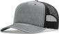 Richardson 112FPC Five Panel Champ Trucker Cap - Heather Gray Black - Gray Black / OSFM
