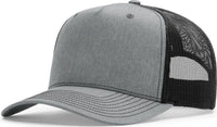Richardson 112FPC Five Panel Champ Trucker Cap - Heather Gray Black - Gray Black / OSFM
