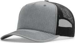 Richardson 112FPC Five Panel Champ Trucker Cap - Heather Gray Black - Gray Black / OSFM