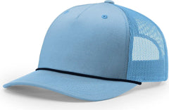 Richardson 112FPR 5 Panel Rope Trucker Caps - Colubia Blue Navy Navy Rope - Columbia Blue Navy / OSFM